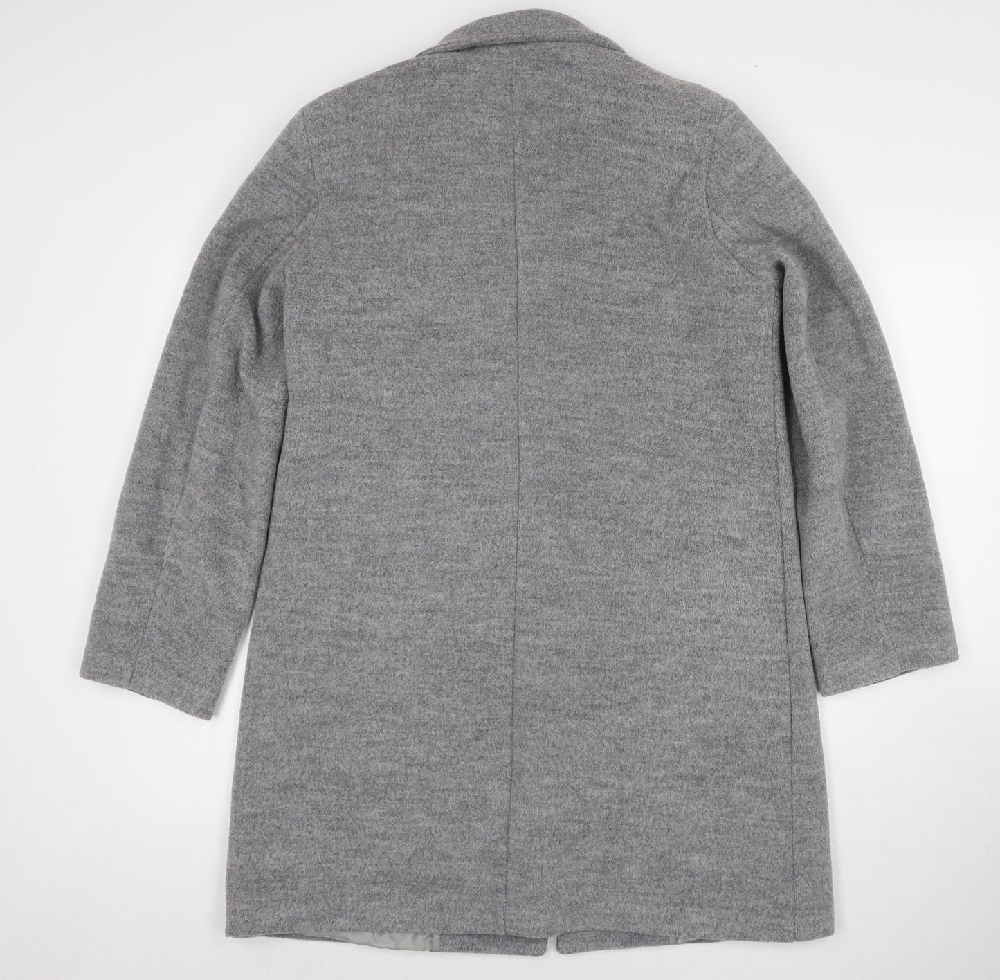 Boohoo Womens Grey Overcoat Coat Size 10 Button