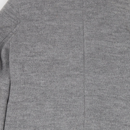 Boohoo Womens Grey Overcoat Coat Size 10 Button