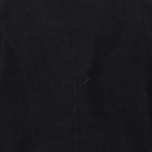 New Look Womens Black Overcoat Coat Size 12 Zip