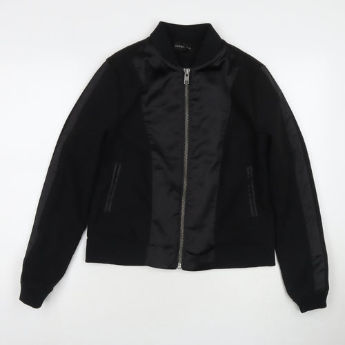 Label Lab Womens Black Bomber Jacket Coat Size 10 Zip