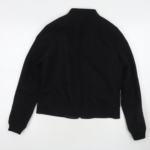 Label Lab Womens Black Bomber Jacket Coat Size 10 Zip