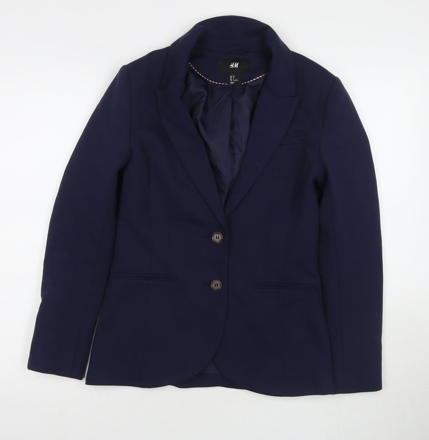 H&M Womens Blue Jacket Blazer Size 10 Button
