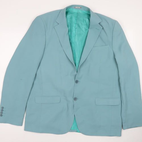 Boohoo Mens Blue Polyester Jacket Blazer Size 40 Regular