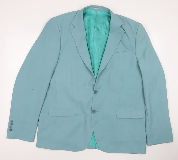 Boohoo Mens Blue Polyester Jacket Blazer Size 40 Regular
