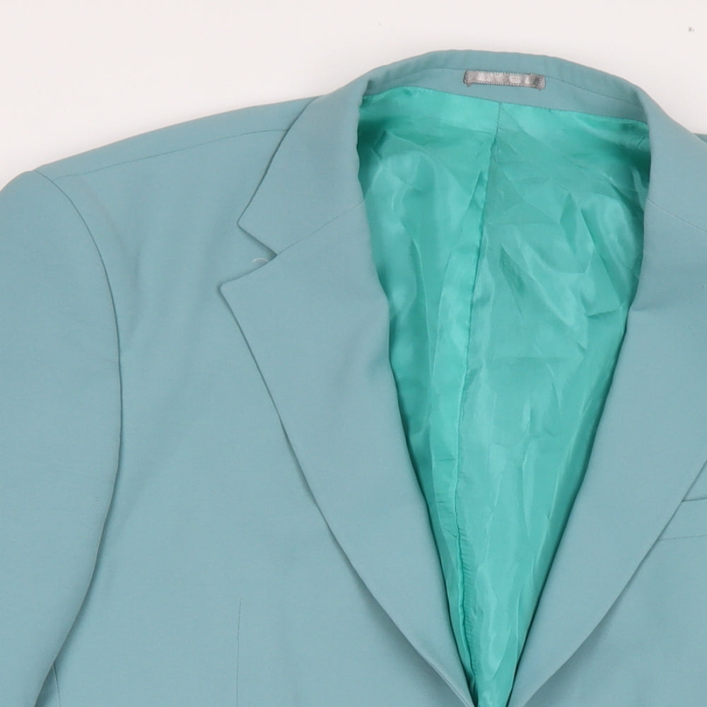 Boohoo Mens Blue Polyester Jacket Blazer Size 40 Regular