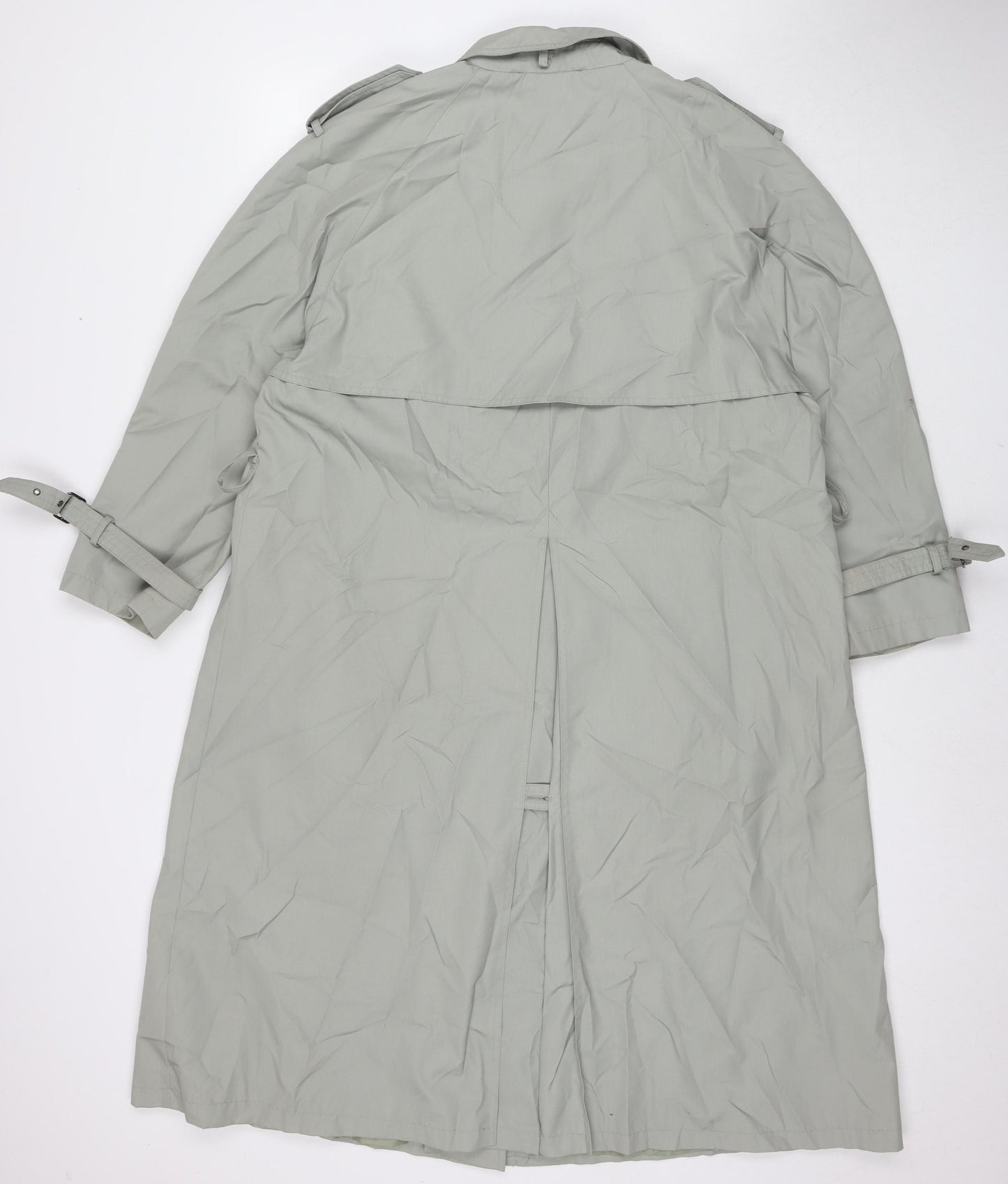 NuAge Womens Grey Trench Coat Coat Size 12 Button