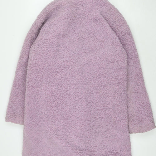 PRETTYLITTLETHING Womens Purple Overcoat Coat Size 8 Button