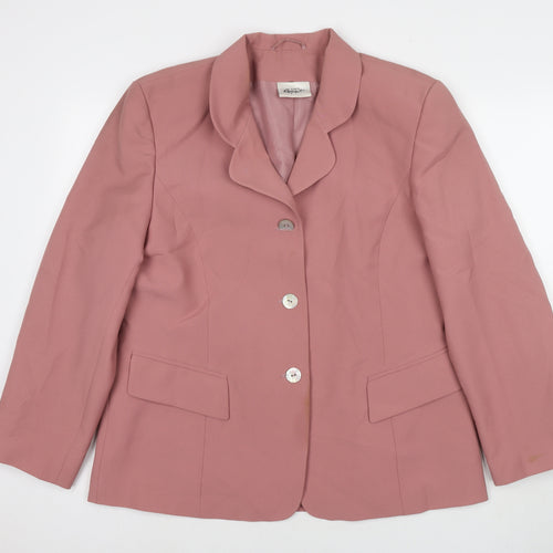 Report Womens Pink Jacket Blazer Size 18 Button