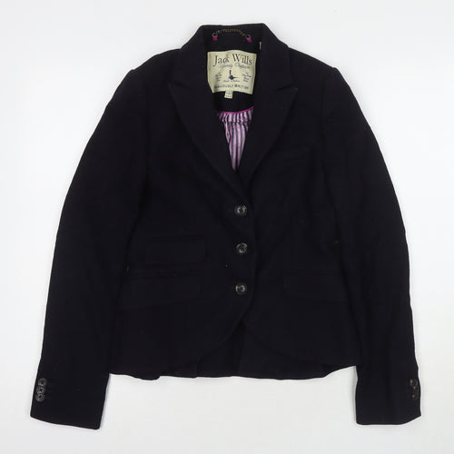Jack Wills Womens Black Pea Coat Coat Size 8 Button