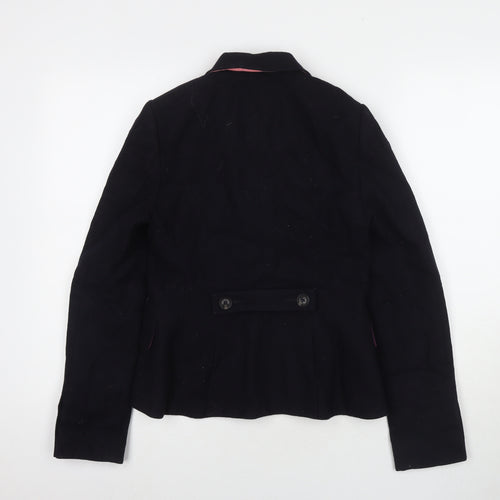 Jack Wills Womens Black Pea Coat Coat Size 8 Button