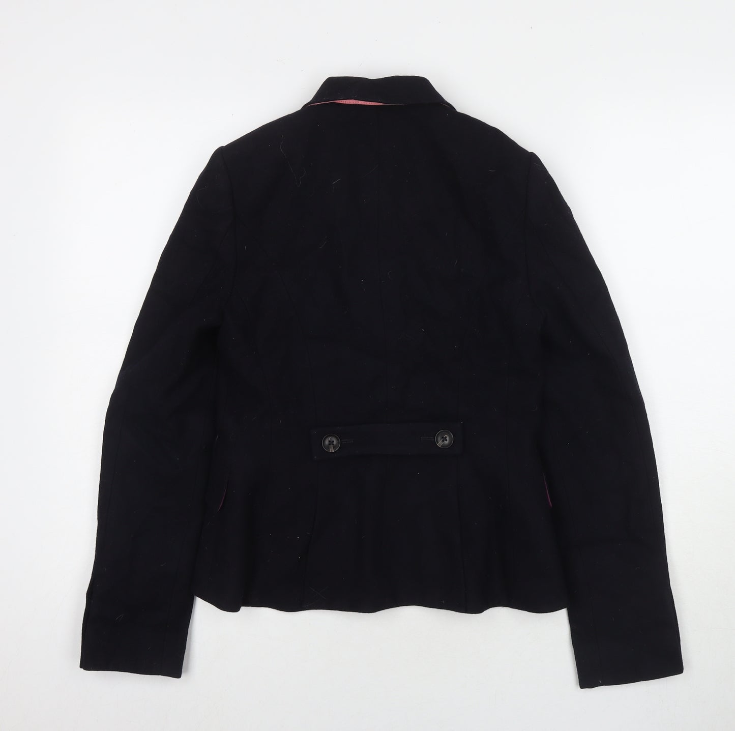 Jack Wills Womens Black Pea Coat Coat Size 8 Button