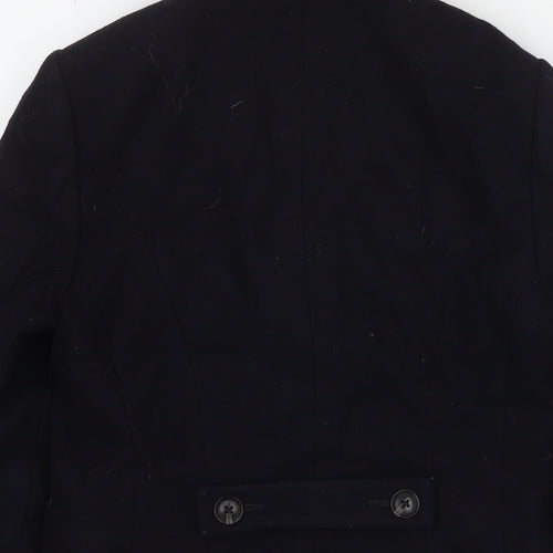 Jack Wills Womens Black Pea Coat Coat Size 8 Button