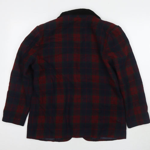 Sag Harbor Womens Red Check Jacket Size 8 Button