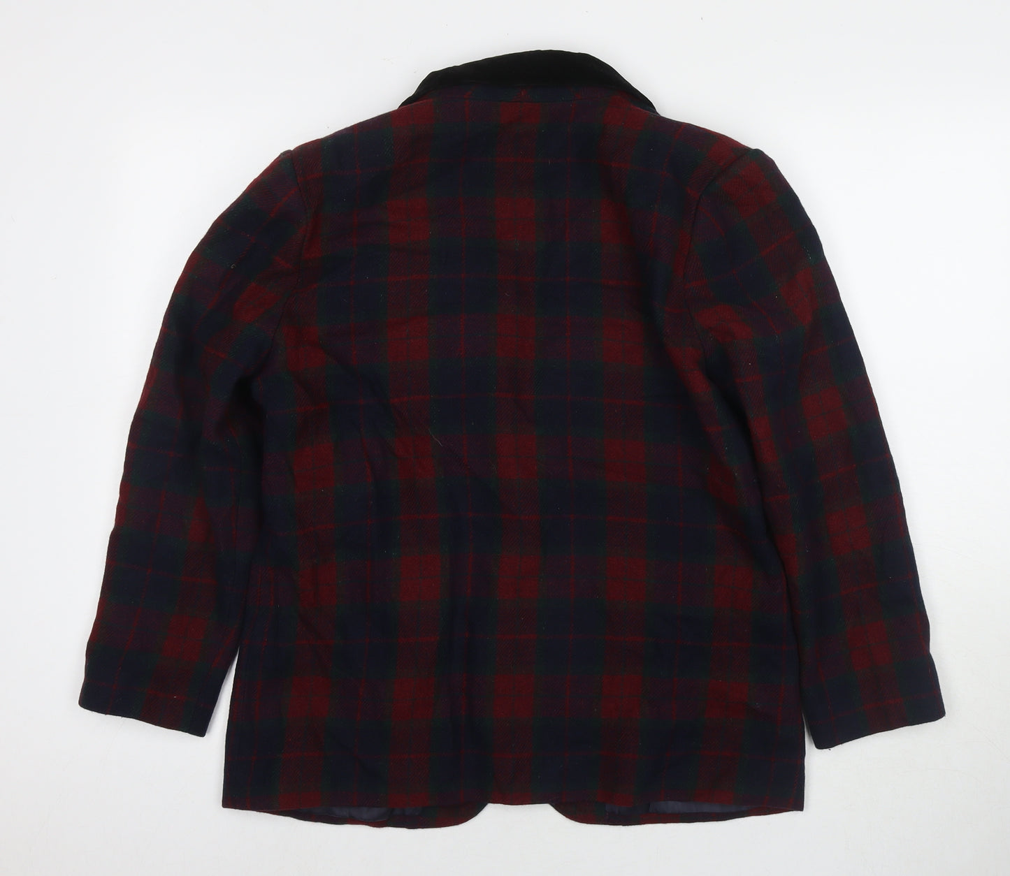 Sag Harbor Womens Red Check Jacket Size 8 Button