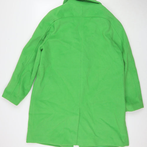 Marks and Spencer Womens Green Overcoat Coat Size 16 Button