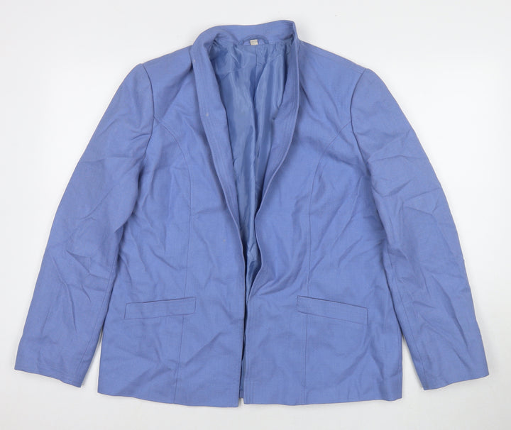 EWM Womens Blue Jacket Blazer Size 14