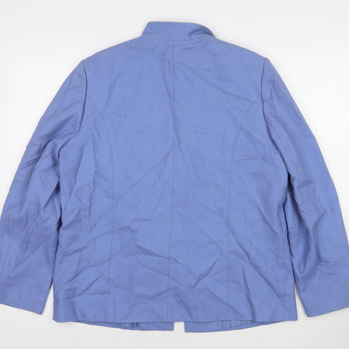 EWM Womens Blue Jacket Blazer Size 14