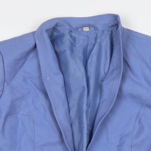 EWM Womens Blue Jacket Blazer Size 14
