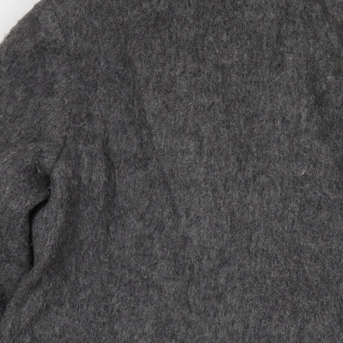H&M Womens Grey Overcoat Coat Size XS Buckle