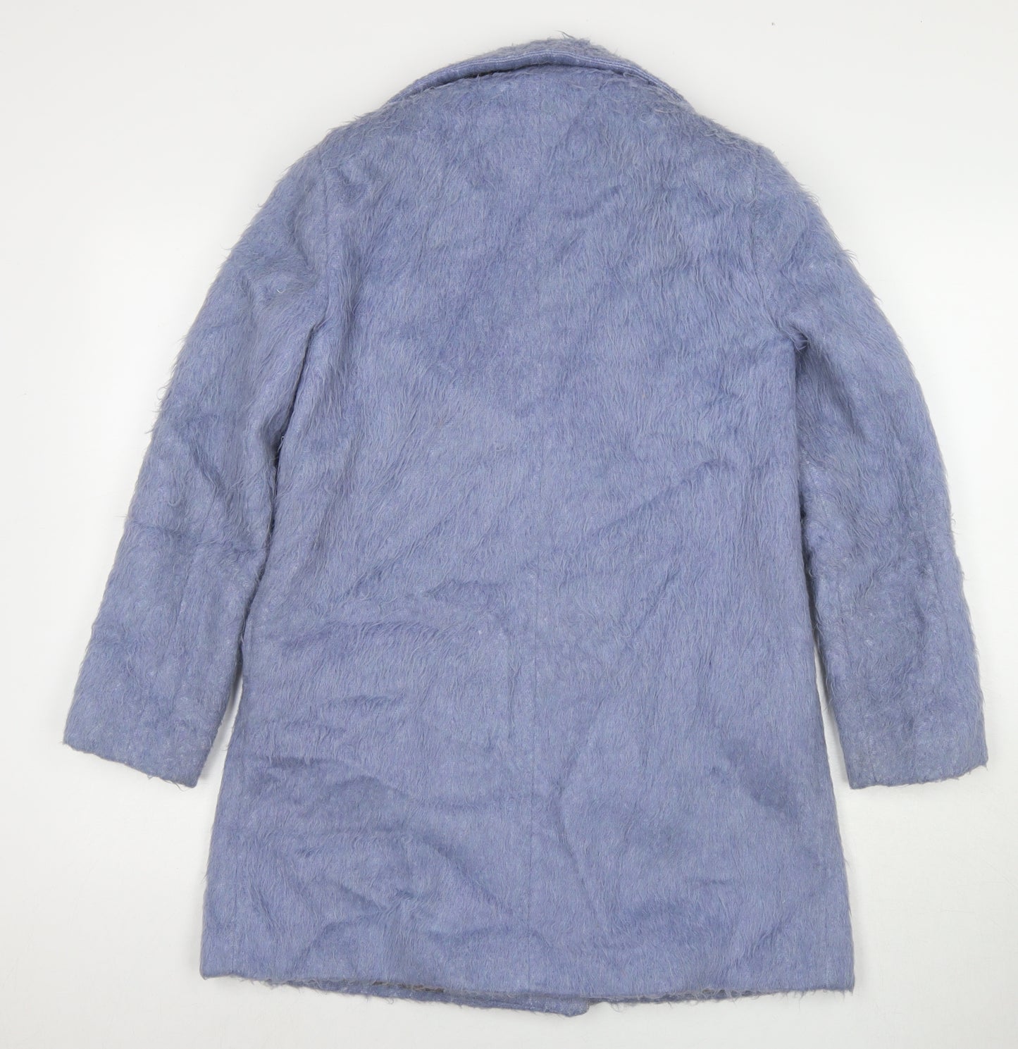 Topshop Womens Blue Overcoat Coat Size 6 Snap