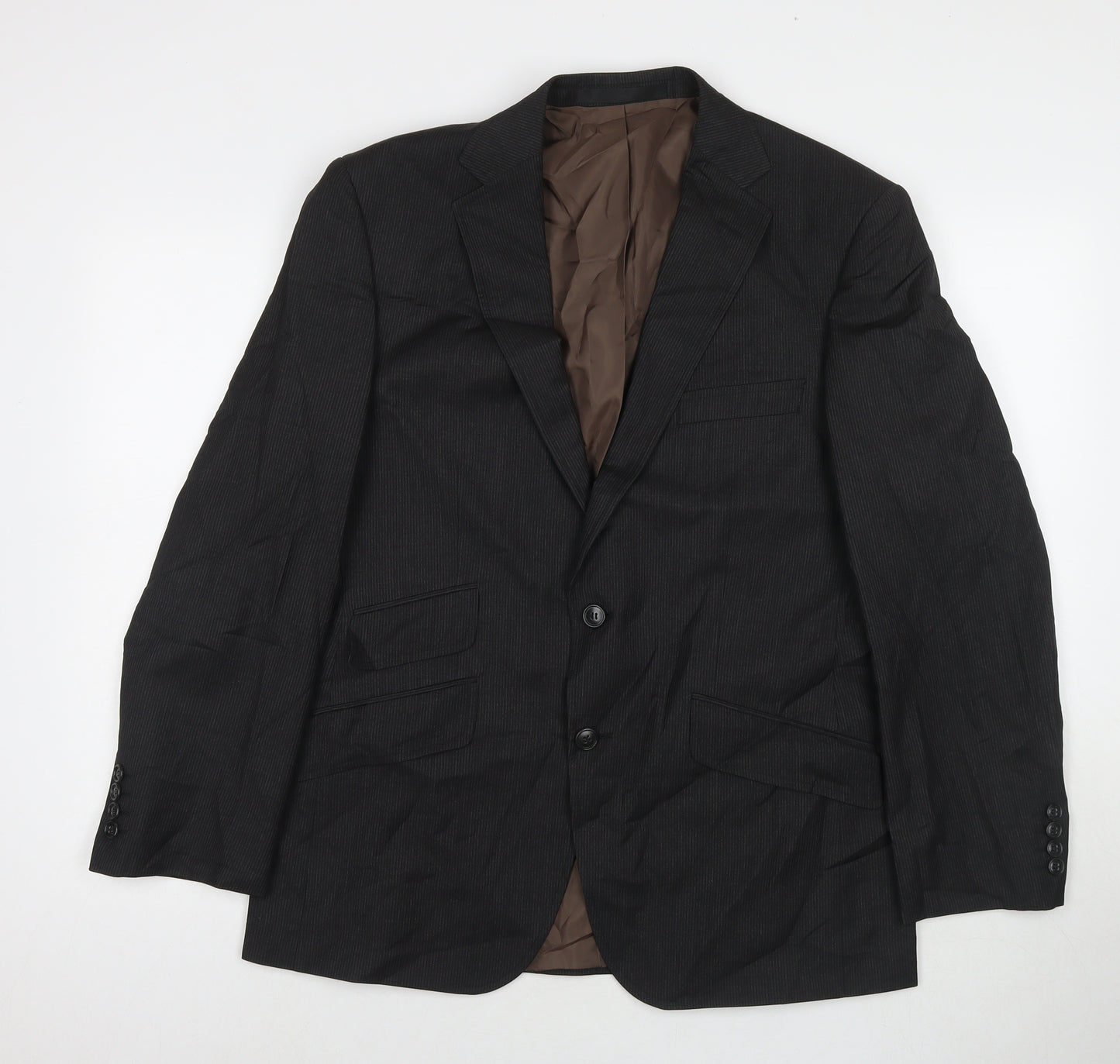 Marks and Spencer Mens Black Polyester Jacket Suit Jacket Size 40 Regular