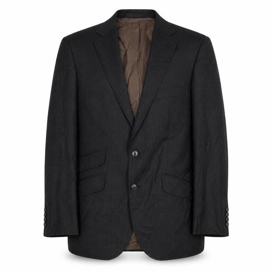 Front view of Marks & Spencer men’s black polyester jacket suit jacket, size 40, regular