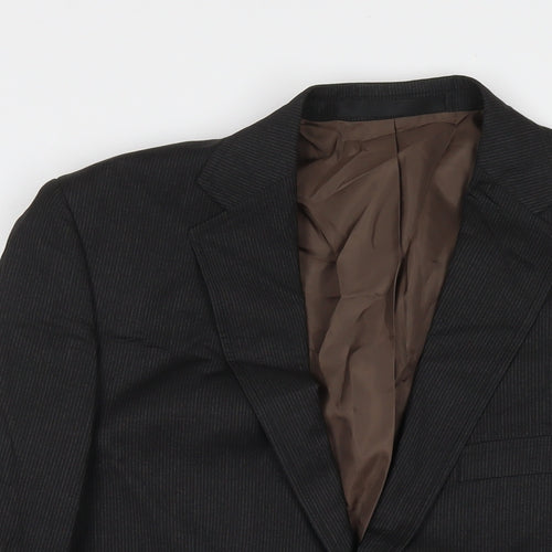Marks and Spencer Mens Black Polyester Jacket Suit Jacket Size 40 Regular