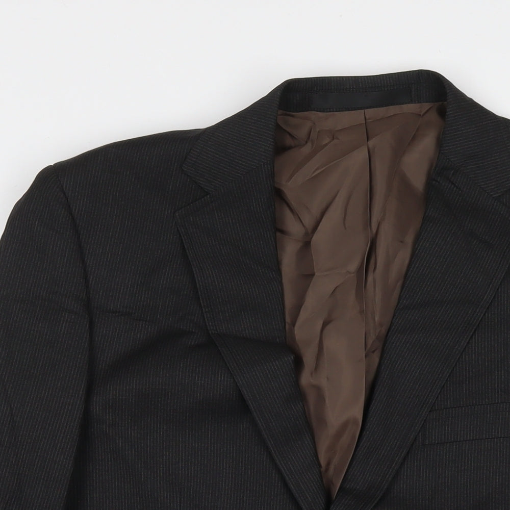 Marks and Spencer Mens Black Polyester Jacket Suit Jacket Size 40 Regular