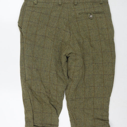Green Belt Mens Green Wool Chino Shorts Size 34 in L10 in Regular Zip
