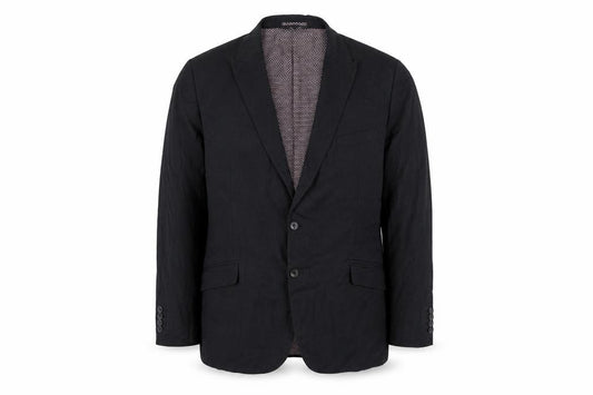 Front view of Marks & Spencer men’s grey polyester jacket suit jacket, size 48, regular