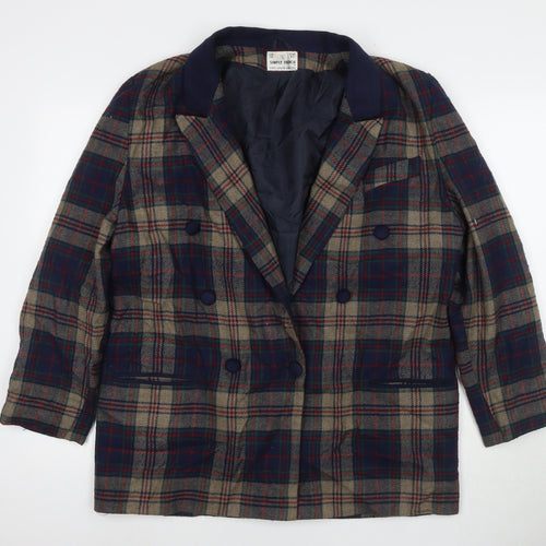 Simply French Womens Multicoloured Check Jacket Size 14 Button