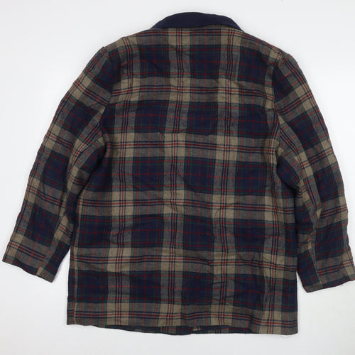Simply French Womens Multicoloured Check Jacket Size 14 Button