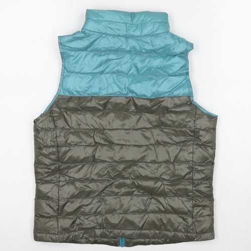 Uniqlo Boys Grey Colourblock Gilet Waistcoat Size 9-10 Years Zip