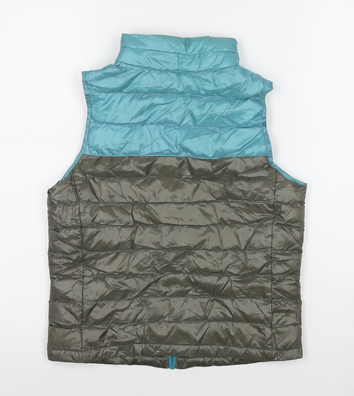 Uniqlo Boys Grey Colourblock Gilet Waistcoat Size 9-10 Years Zip