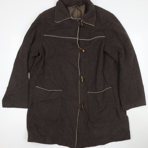 BHS Womens Brown Overcoat Coat Size 18 Toggle