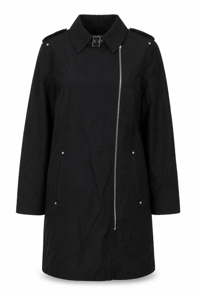 Debenhams Womens Black Trench Coat Coat Size 14 Zip