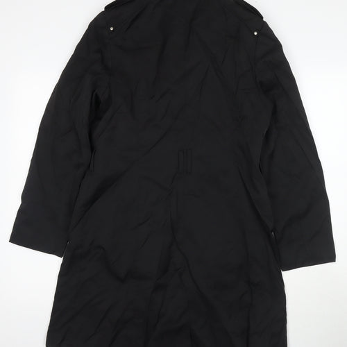 Debenhams Womens Black Trench Coat Coat Size 14 Zip
