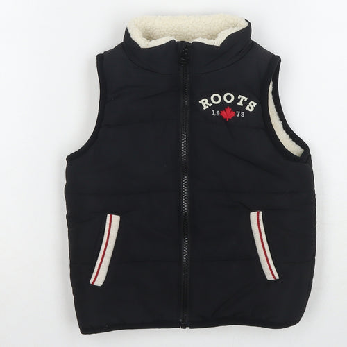 Roots Boys Black Gilet Waistcoat Size 2 Years Zip