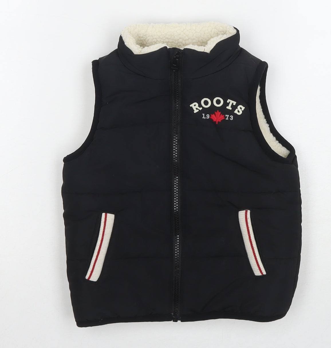 Roots Boys Black Gilet Waistcoat Size 2 Years Zip