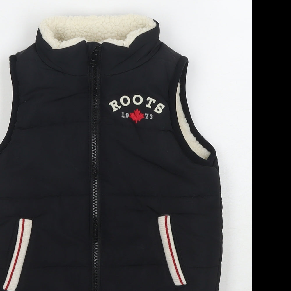 Roots Boys Black Gilet Waistcoat Size 2 Years Zip