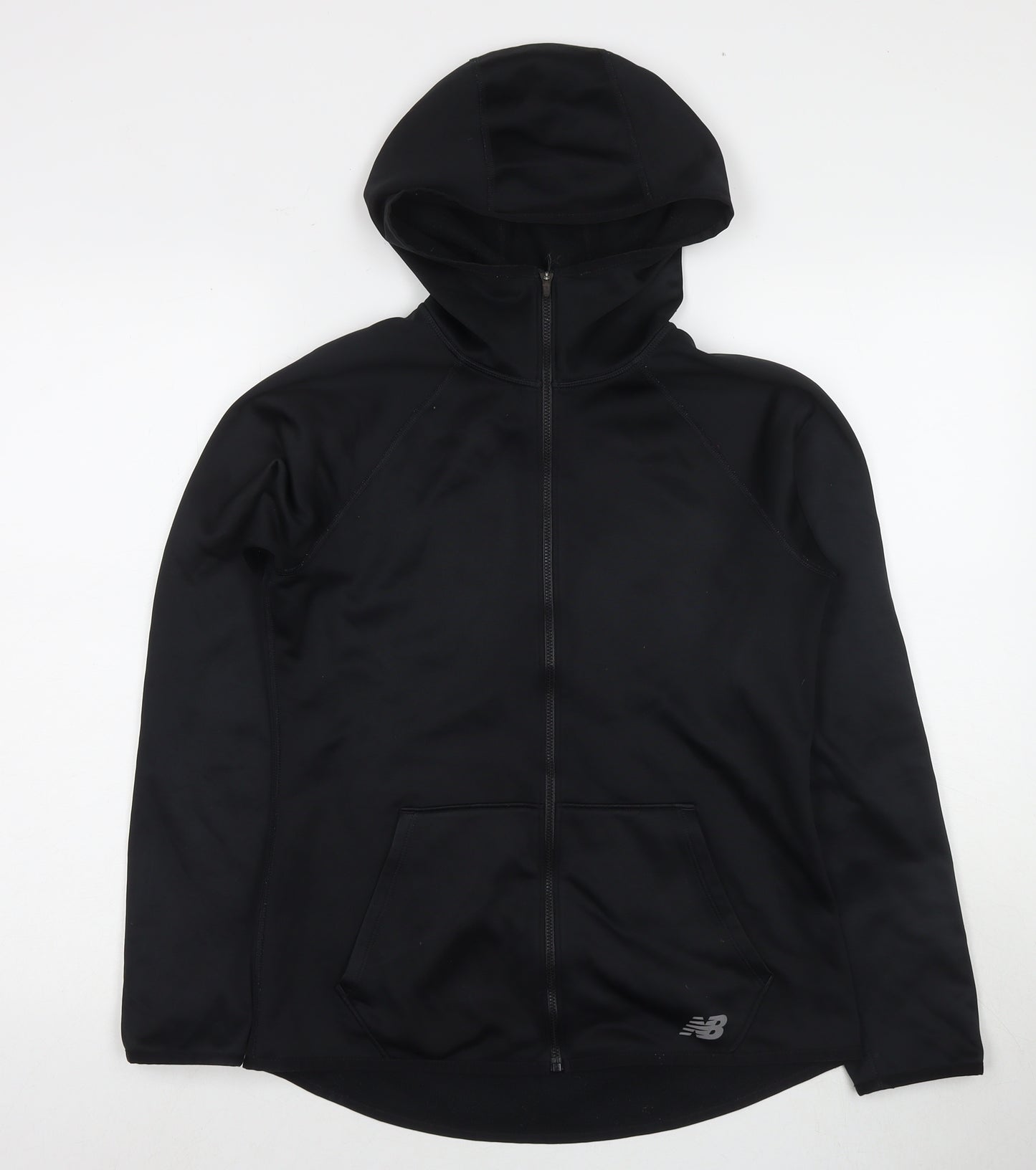 New Balance Womens Black Polyester Full Zip Hoodie Size 10 Zip