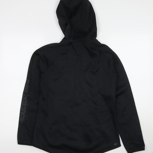 New Balance Womens Black Polyester Full Zip Hoodie Size 10 Zip