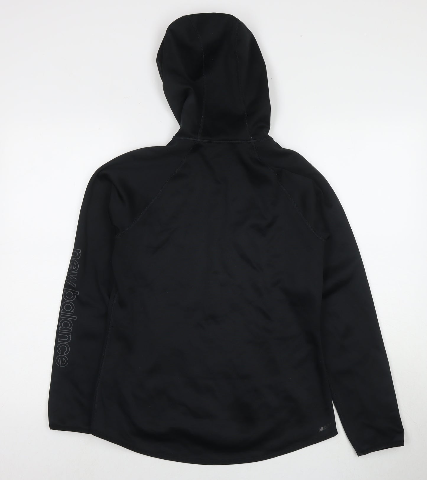 New Balance Womens Black Polyester Full Zip Hoodie Size 10 Zip
