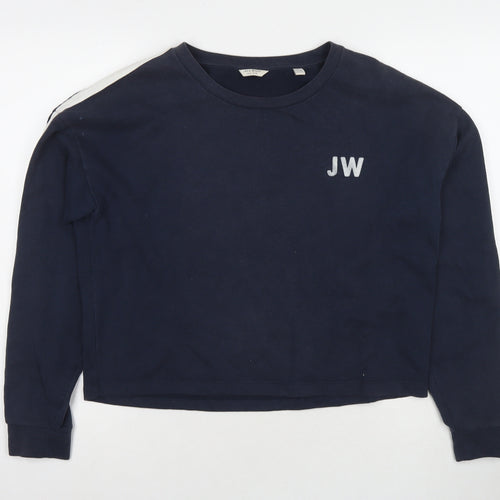 Jack Wills Womens Blue Cotton Pullover Sweatshirt Size 14 Pullover