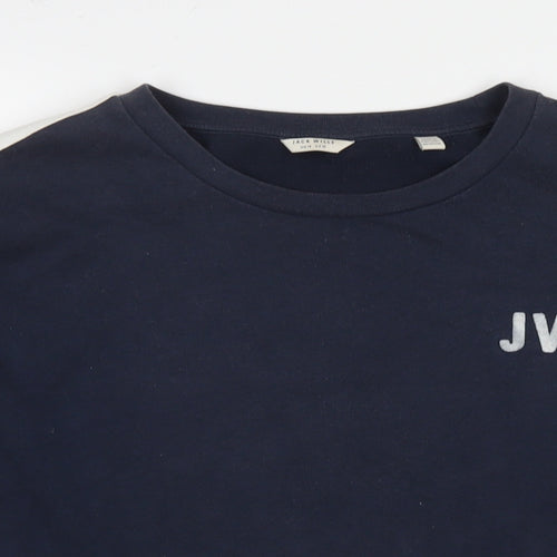 Jack Wills Womens Blue Cotton Pullover Sweatshirt Size 14 Pullover