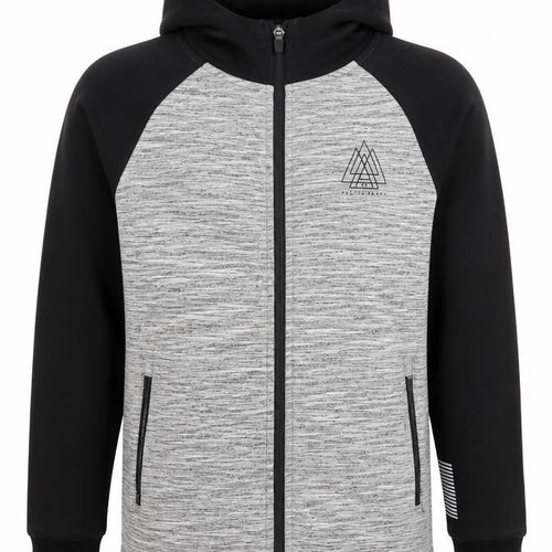 NEXT Boys Grey Colourblock Cotton Full Zip Hoodie Size 11 Years Zip