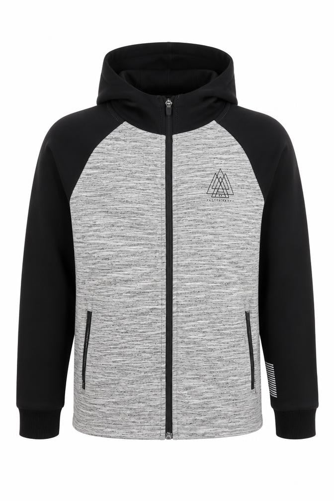 NEXT Boys Grey Colourblock Cotton Full Zip Hoodie Size 11 Years Zip