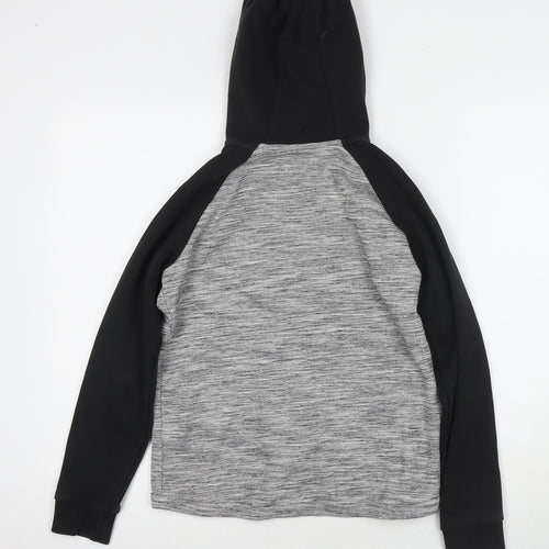 NEXT Boys Grey Colourblock Cotton Full Zip Hoodie Size 11 Years Zip