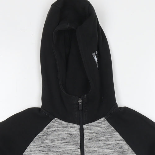 NEXT Boys Grey Colourblock Cotton Full Zip Hoodie Size 11 Years Zip