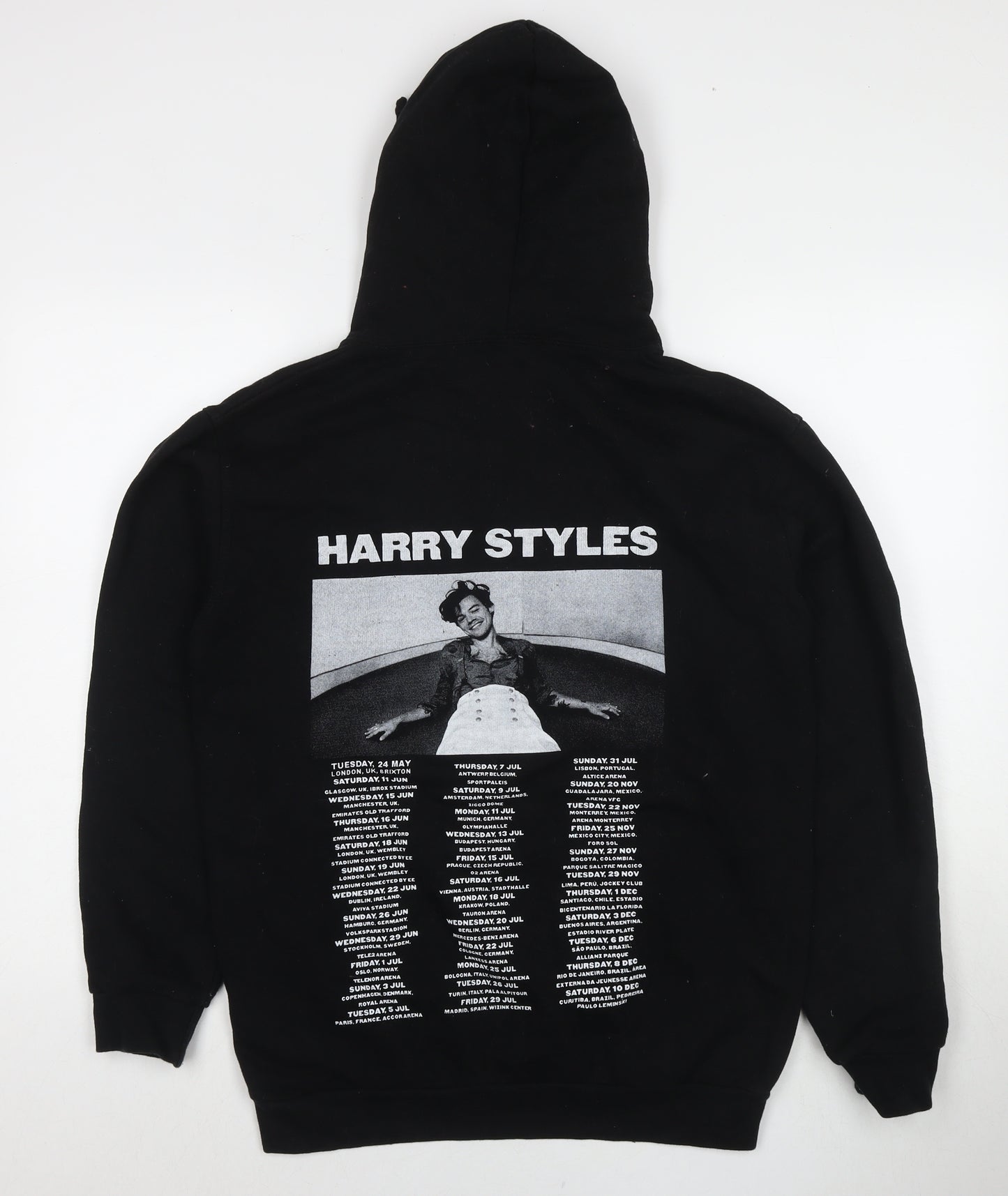 Harry Styles Womens Black Cotton Pullover Hoodie Size M Pullover - Love On Tour 2022
